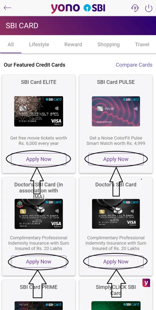 Yono SBI Se Credit Card Apply