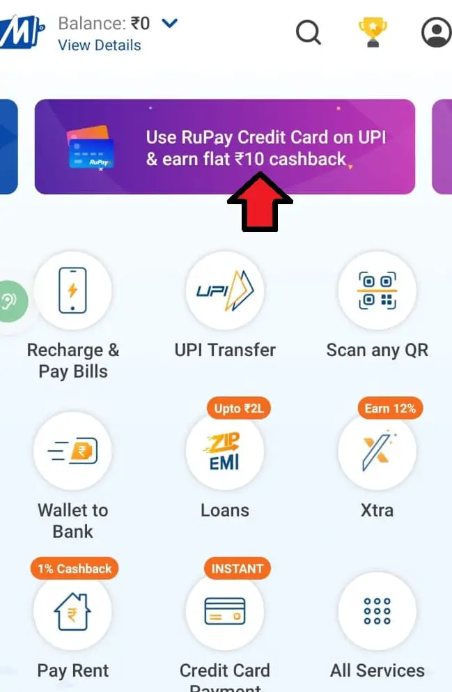Mobikwik credit card UPI