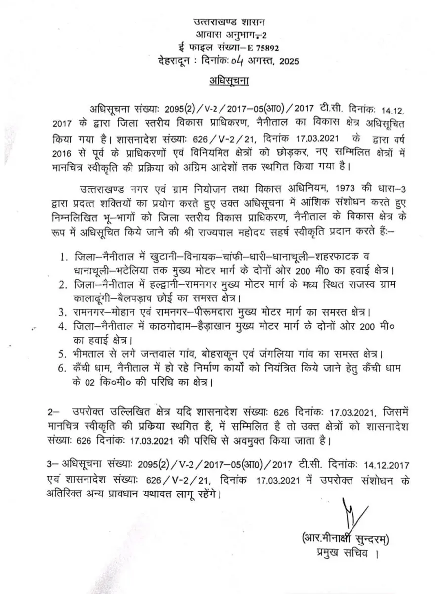 Dehradun: (Big news) Authority expanded in Nainital district, these areas are now also under the purview of the authority